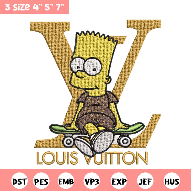 Bart simpson lv Embroidery Design, LV Embroidery, Embroidery File, Logo shirt, Sport Embroidery, Digital download.jpg