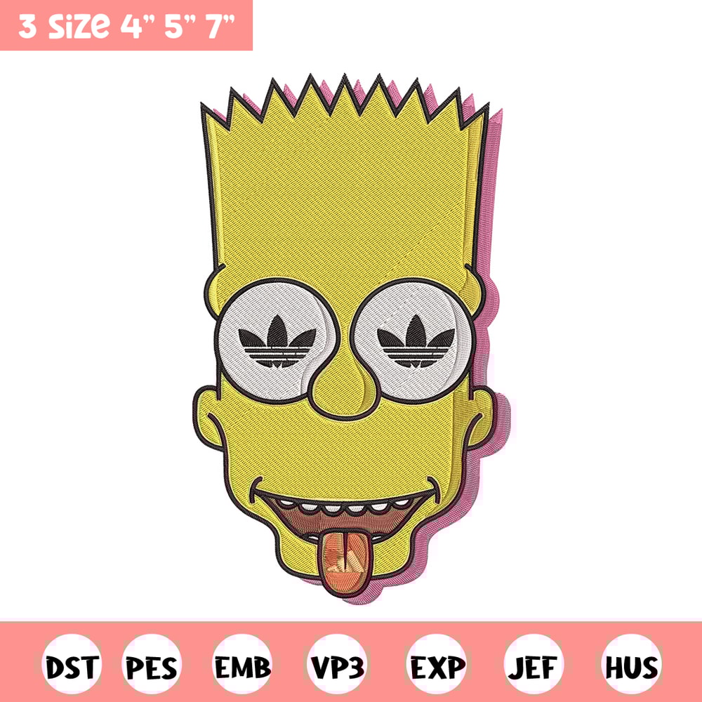 Bart x adidas Embroidery Design, Simpson Embroidery, Embroidery File, Adidas Embroidery, Anime shirt, Digital download.jpg