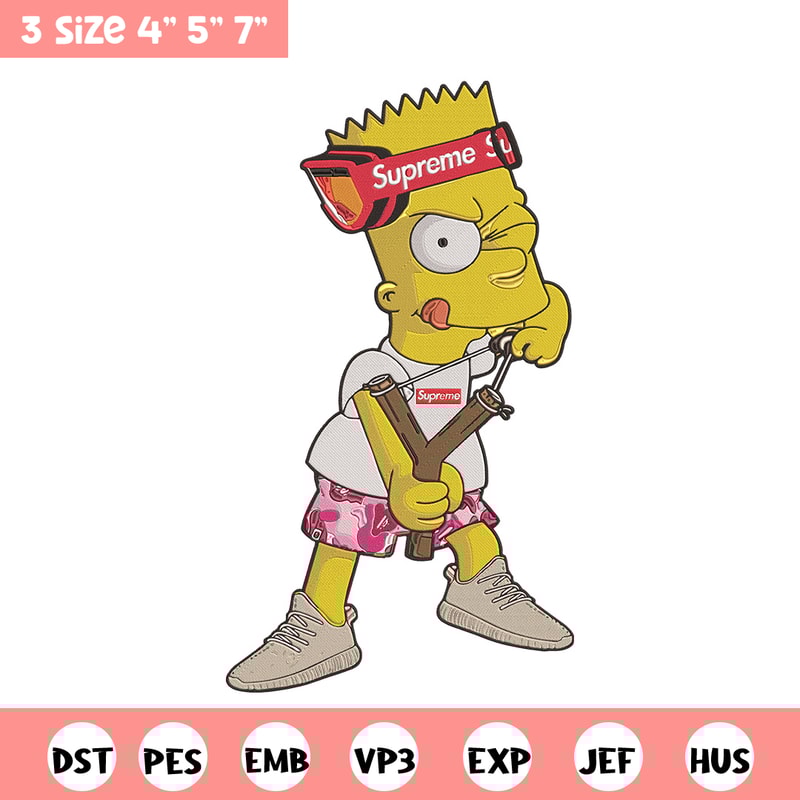Bart x supreme Embroidery Design, Supreme Embroidery, Embroidery File, Anime Embroidery, Simpson shirt, Digital download.jpg