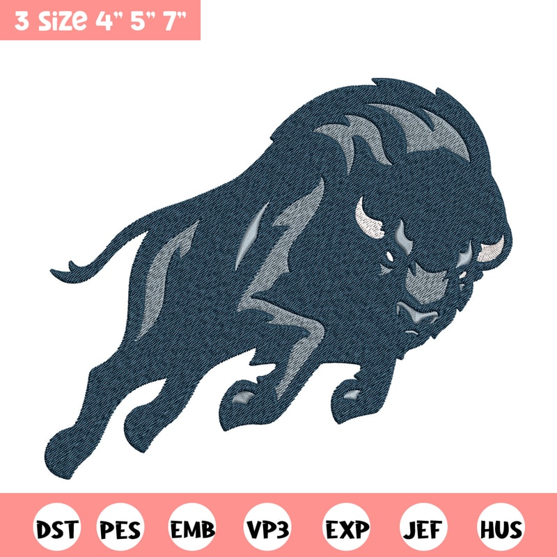 Bison Mascot embroidery design, College embroidery, Sport embroidery, logo sport embroidery, Embroidery design.jpg
