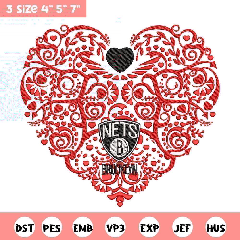 Brooklyn Nets heart embroidery design, NBA embroidery,Sport embroidery, Logo sport embroidery, Embroidery design.jpg