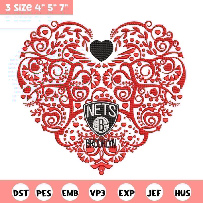 Brooklyn Nets heart embroidery design, NBA embroidery,Sport embroidery, Logo sport embroidery, Embroidery design.jpg