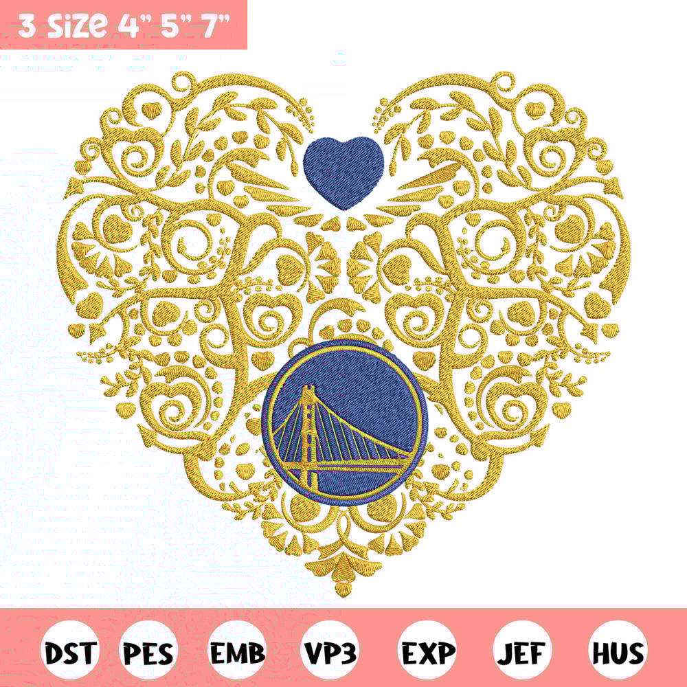 Golden State Warriors heart embroidery design, NBA embroidery,Sport embroidery, Embroidery design,Logo sport embroidery.jpg