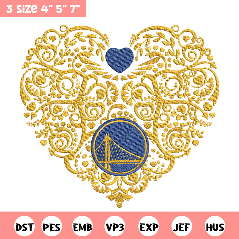 Golden State Warriors heart embroidery design, NBA embroidery,Sport embroidery, Embroidery design,Logo sport embroidery.jpg