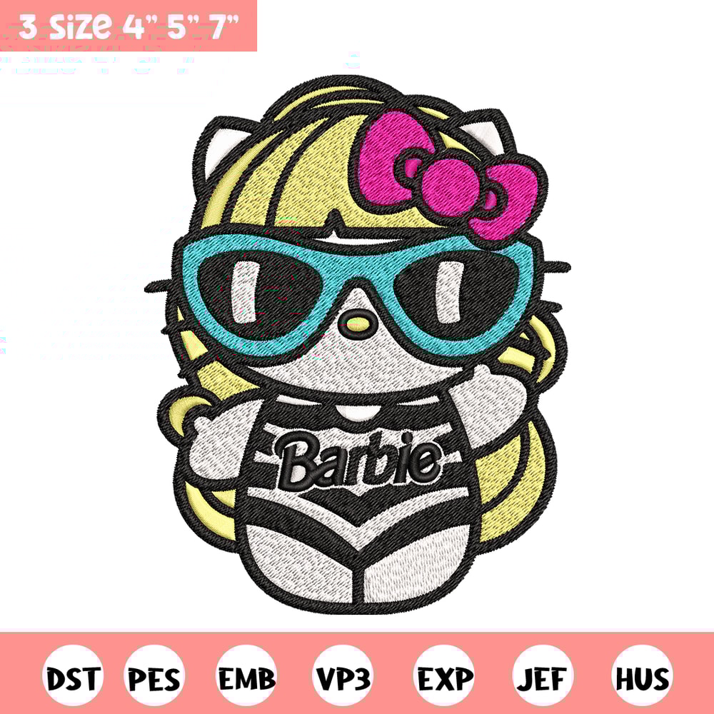 Hello Kitty Barbie Embroidery design, Hello Kitty Barbie Embroidery, logo design, Embroidery File, Digital download..jpg