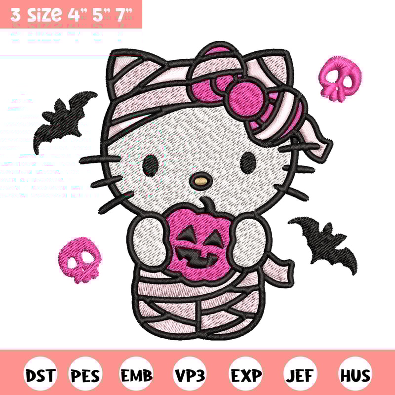 Hello Kitty Mummy Embroidery design, Hello Kitty Embroidery, Embroidery File, cartoon design, Digital download..jpg
