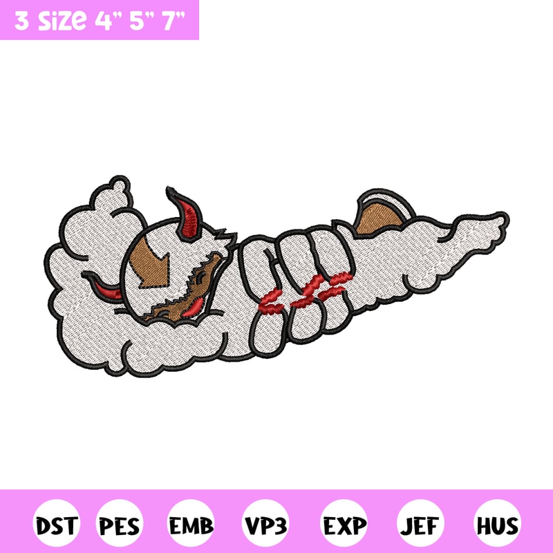 Appa x Nike embroidery design, avatar cartoon embroidery, nike design, Logo shirt, cartoon shirt, digital download.jpg