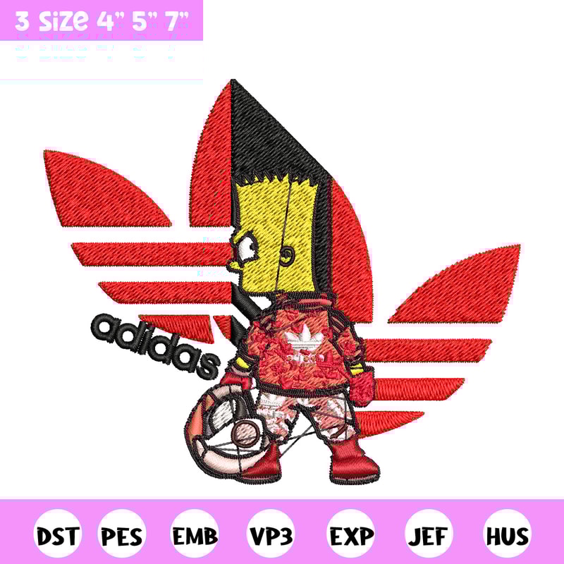 Bart racer adidas Embroidery Design, Adidas Embroidery, Brand Embroidery, Embroidery File, Logo shirt, Digital download.jpg