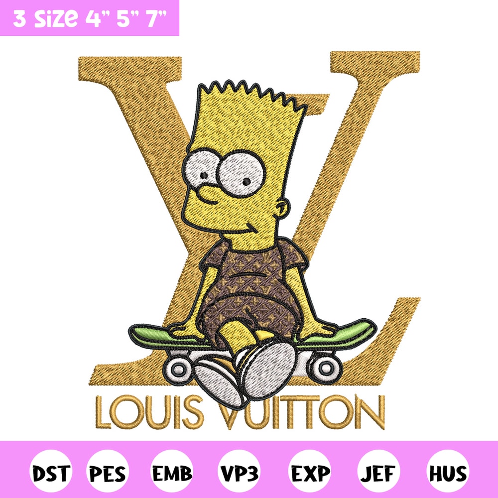 Bart simpson lv Embroidery Design, LV Embroidery, Embroidery File, Logo shirt, Sport Embroidery, Digital download.jpg