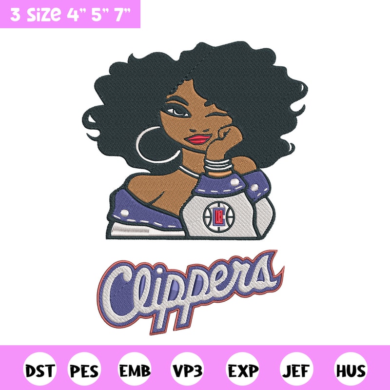 Clippers girl embroidery design, NBA embroidery,Sport embroidery,Embroidery design,Logo sport embroidery.jpg