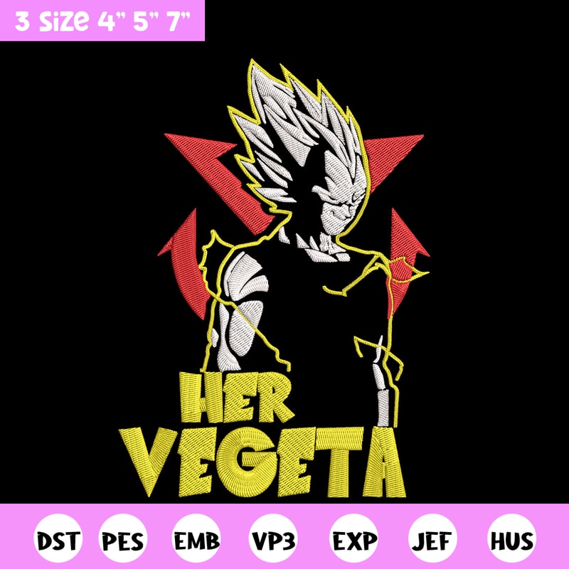 Her Vegeta Embroidery Design, Dragonball Embroidery, Embroidery File, Anime Embroidery, Anime shirt, Digital download..jpg