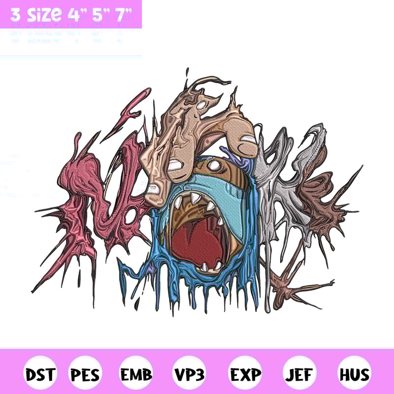 Horror logo Embroidery Design, Horror Embroidery, Embroidery File, Anime Embroidery, Anime shirt, Digital download.jpg