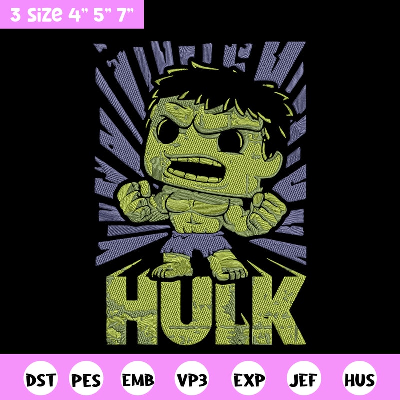 Hulk chibi Embroidery Design, Marvel Embroidery, Embroidery File, Anime Embroidery, Anime shirt, Digital download.jpg