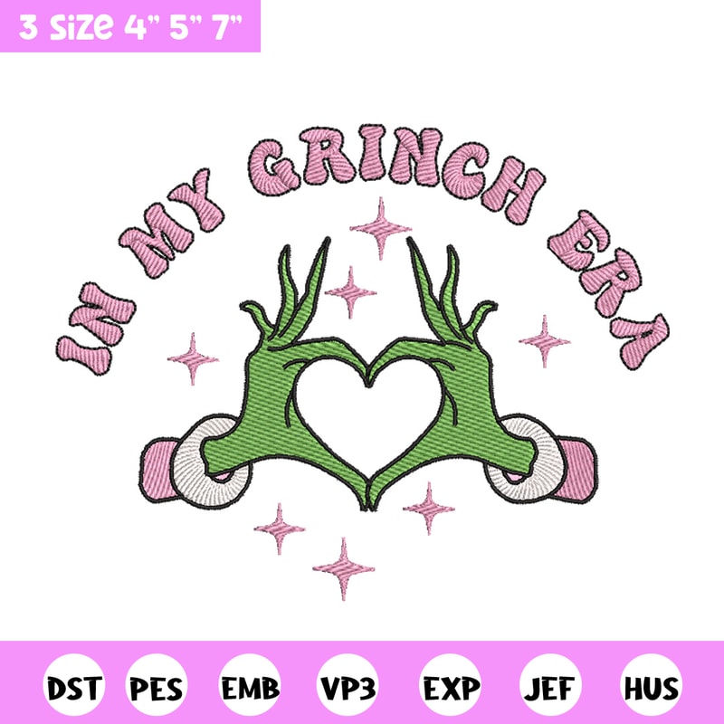 In my Grinch era embroidery design, Grinch embroidery, Chrismas design,Embroidery shirt,Embroidery file,Digital download.jpg
