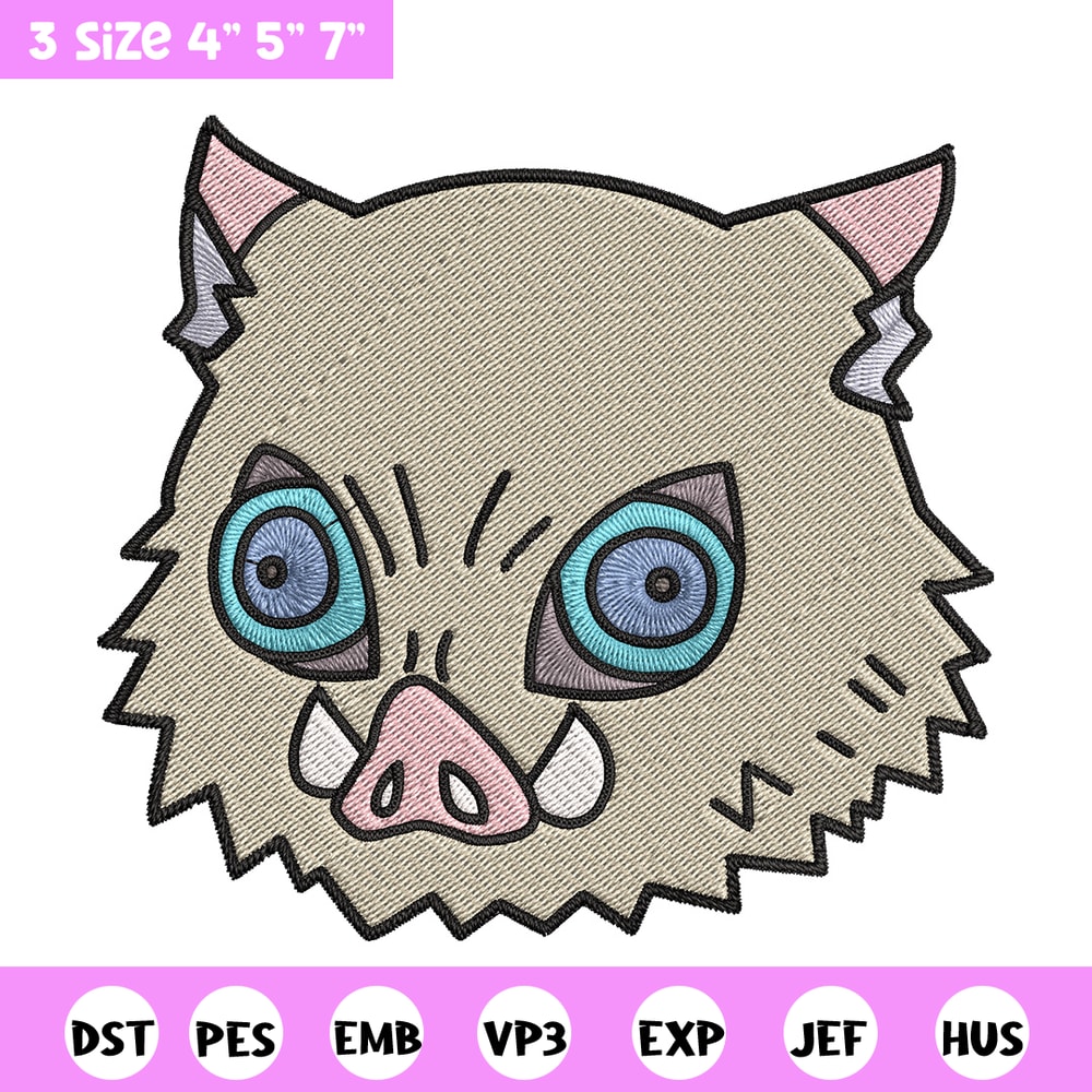 Inosuke sticker Embroidery Design, Demon slayer Embroidery, Embroidery File, Anime Embroidery, Digital download.jpg