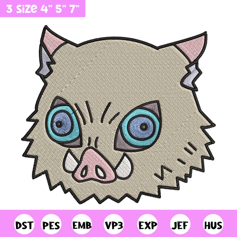 Inosuke sticker Embroidery Design, Demon slayer Embroidery, Embroidery File, Anime Embroidery, Digital download.jpg