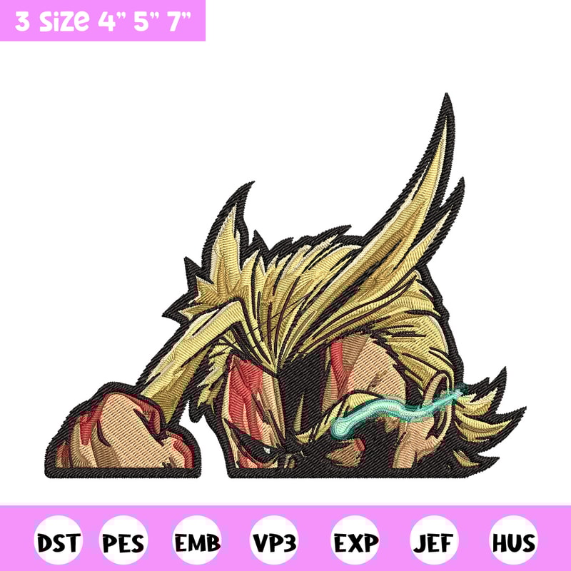 All Might Embroidery Design, Mha Embroidery, Embroidery File, Anime Embroidery, Anime shirt, Digital download.jpg