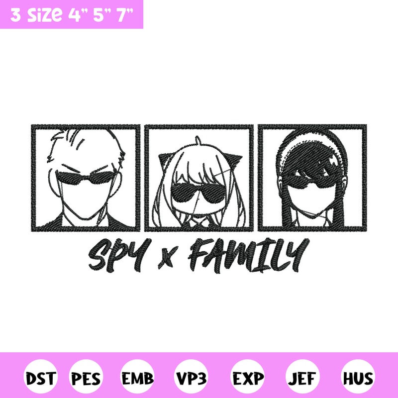 Anya family Embroidery Design, Spy x family Embroidery, Embroidery File, Nike Embroidery, Anime shirt, Digital download.jpg