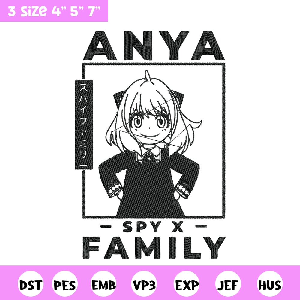 Anya poster Embroidery Design, Spy x family Embroidery, Embroidery File, Anime Embroidery, Anime shirt, Digital download.jpg