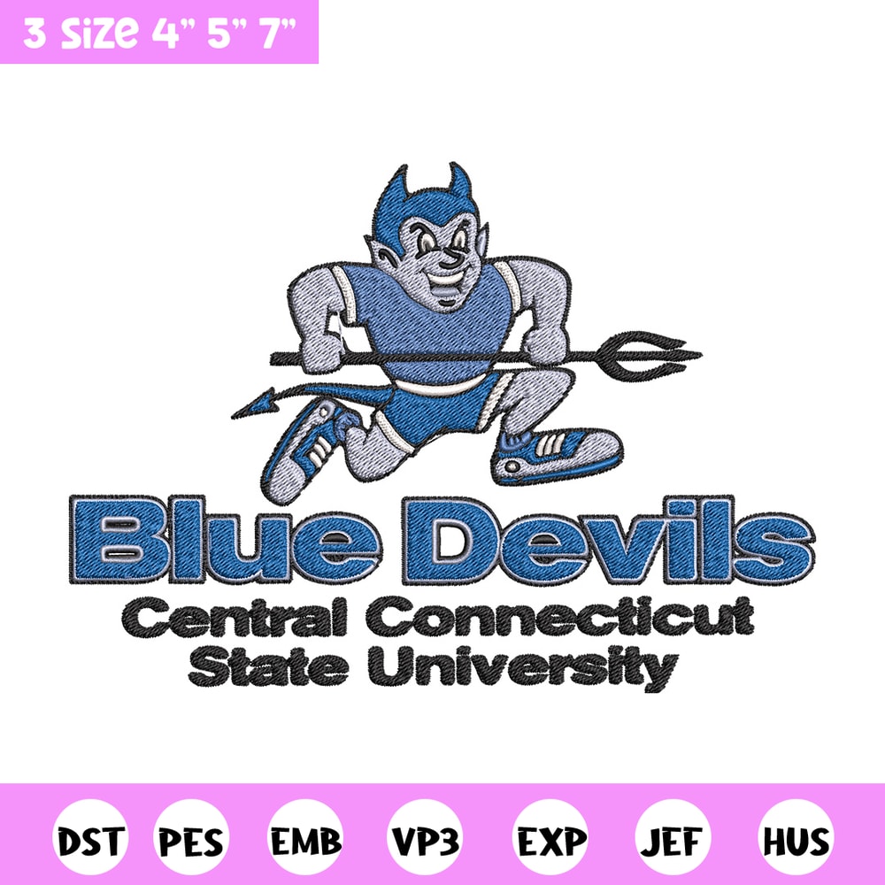 Central Connecticut logo embroidery design, College embroidery,Sport embroidery, logo sport embroidery,Embroidery design.jpg