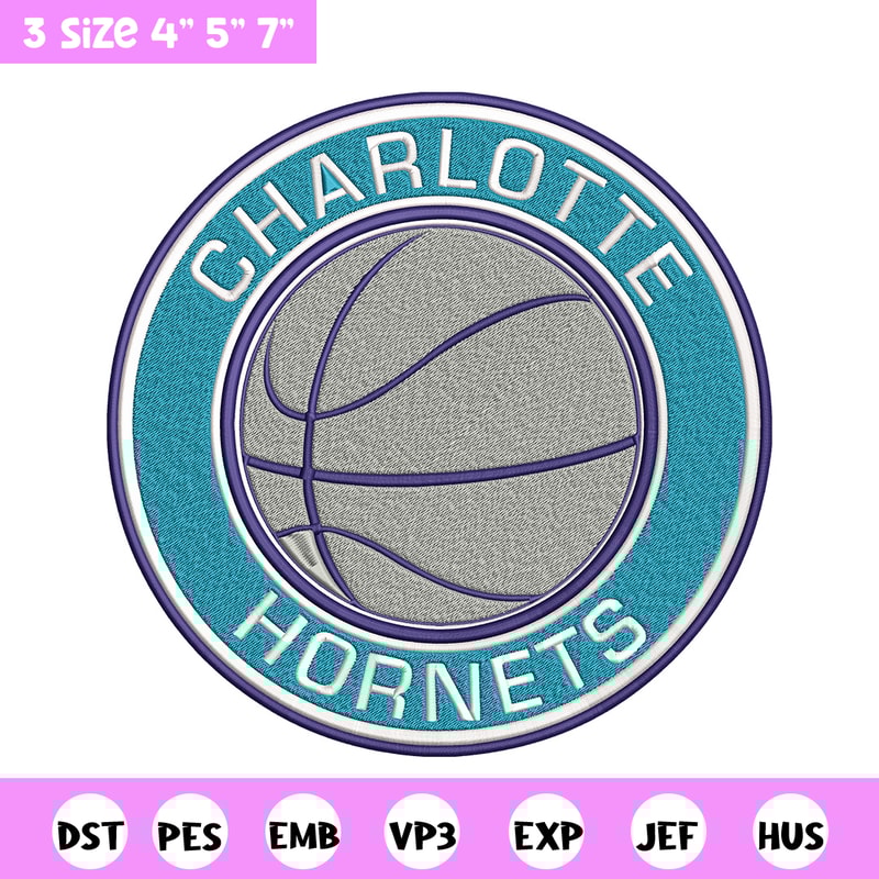 Charlotte Hornets Logo embroidery design, NBA embroidery, Sport embroidery, Embroidery design, Logo sport embroidery..jpg