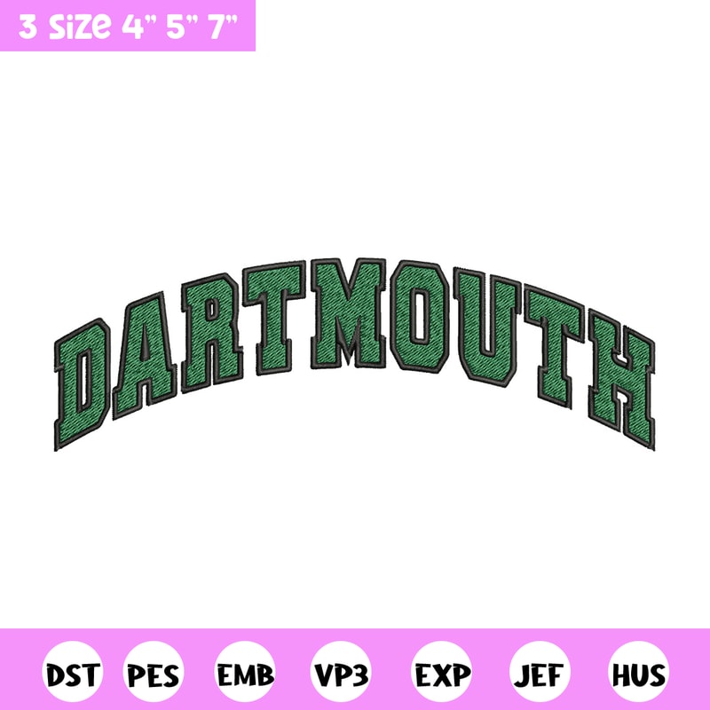 Dartmouth logo embroidery design, Baseball embroidery, Sport embroidery, logo sport embroidery, Embroidery design.jpg