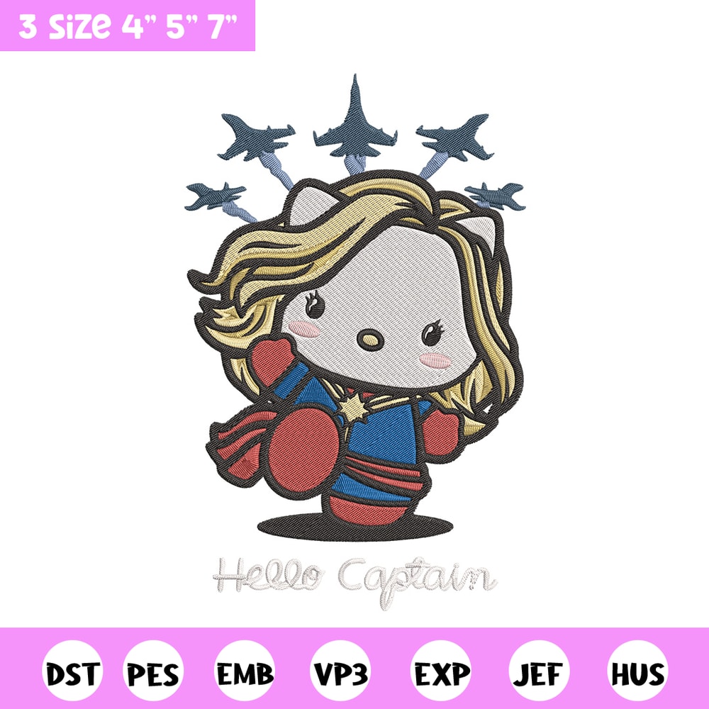 Hello captain Embroidery Design, Hello kitty Embroidery, Embroidery File, Anime Embroidery, Anime shirt,Digital download.jpg