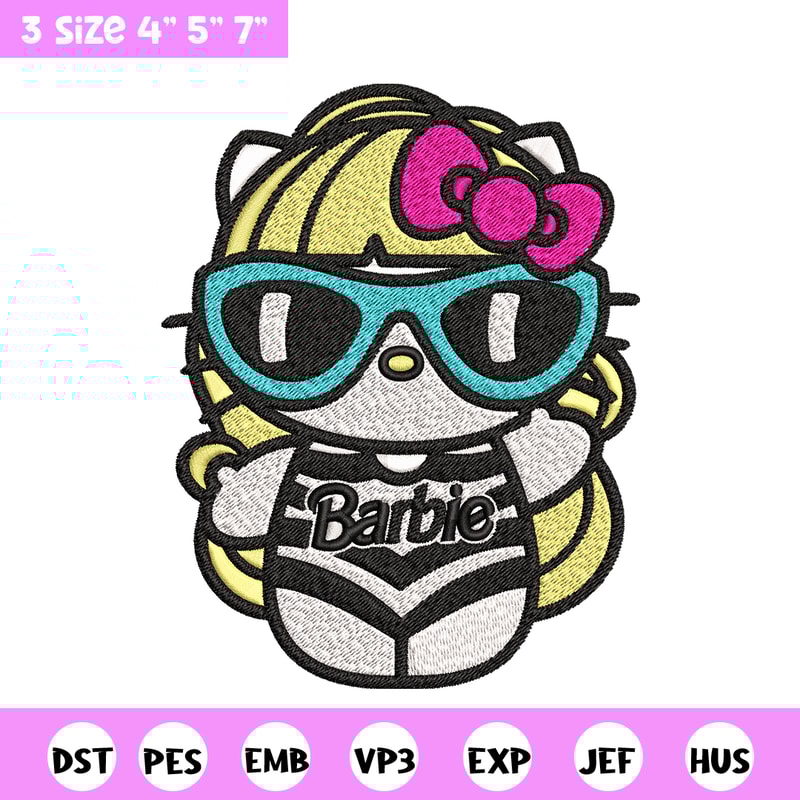 Hello Kitty Barbie Embroidery design, Hello Kitty Barbie Embroidery, logo design, Embroidery File, Digital download..jpg