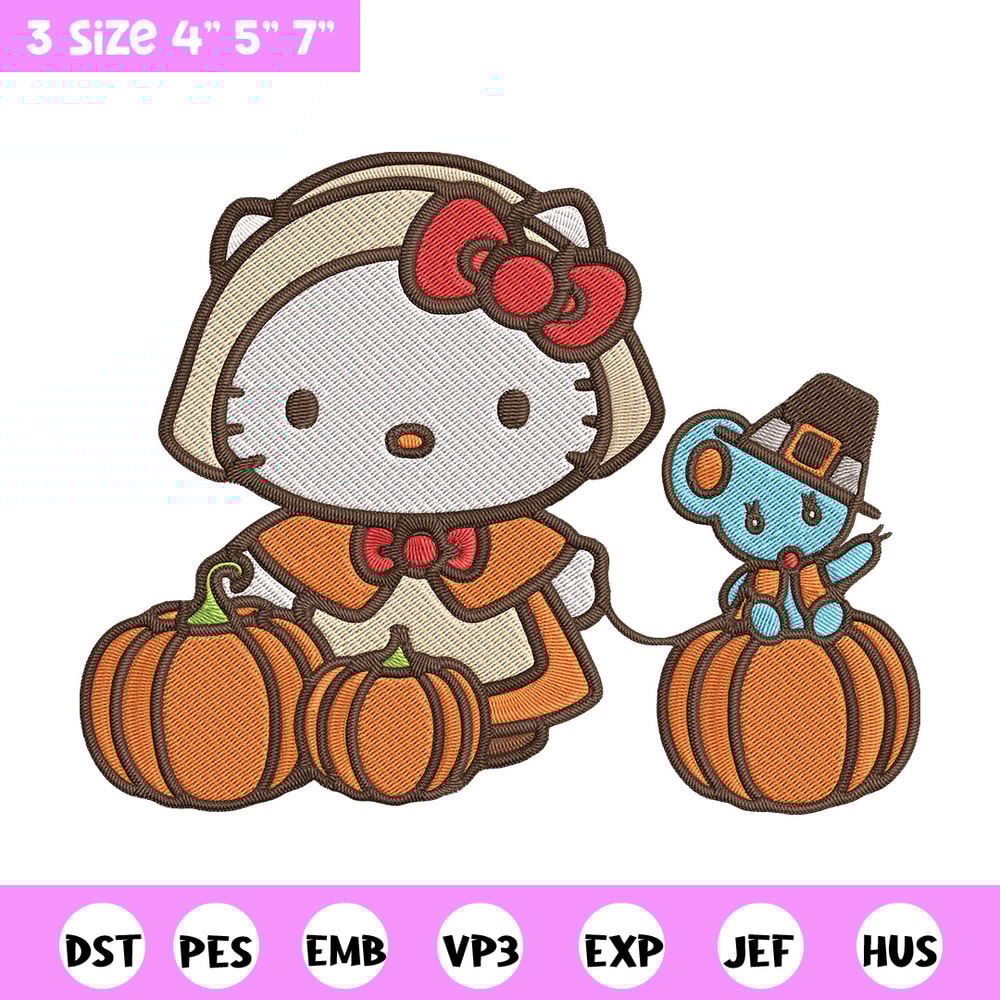 Hello kitty pumpkin Embroidery Design, Hello kitty Embroidery, Embroidery File, Anime Embroidery, Digital download.jpg