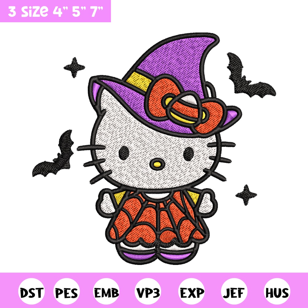 Hello kitty witch Embroidery design, Hello kitty Embroidery, cartoon design, Embroidery File, Digital download.jpg