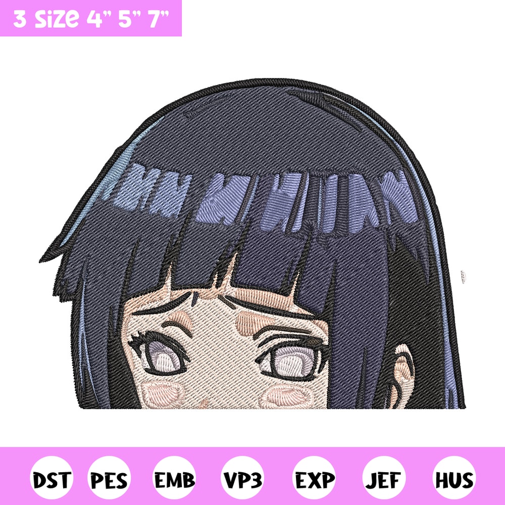 Hinata Peeker Embroidery Design, Naruto Embroidery, Embroidery File, Anime Embroidery, Anime shirt, Digital download.jpg