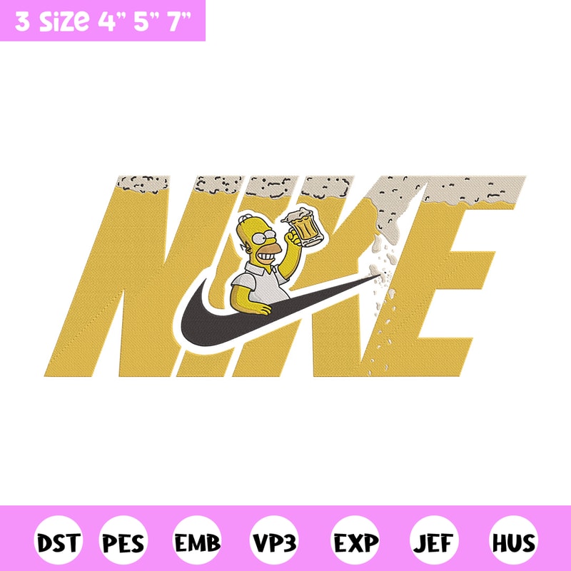 Homer x nike Embroidery Design, Simpson Embroidery, Embroidery File, Nike Embroidery, Anime shirt, Digital download.jpg