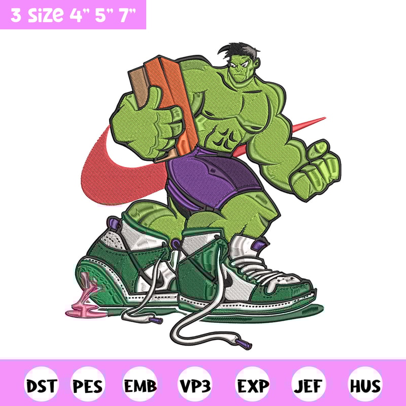 Hulk x nike Embroidery Design, Marvel Embroidery, Embroidery File, Nike Embroidery, Anime shirt, Digital download.jpg