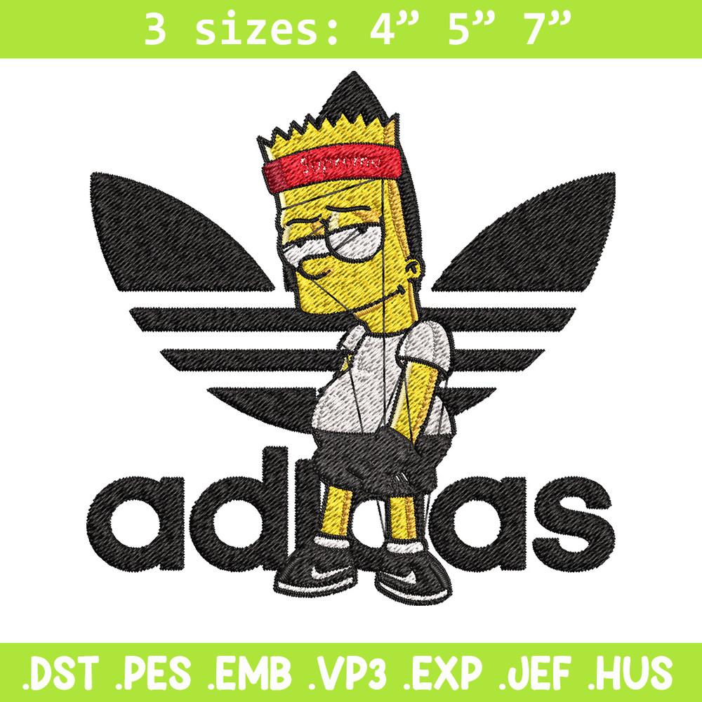 Bart adidas Embroidery Design, Adidas Embroidery, Embroidery File, Brand Embroidery, Logo shirt, Digital download.jpg