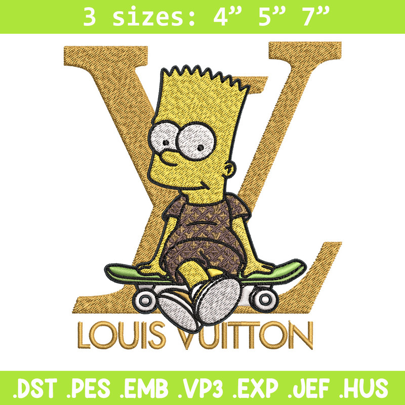 Bart simpson lv Embroidery Design, LV Embroidery, Embroidery File, Logo shirt, Sport Embroidery, Digital download.jpg