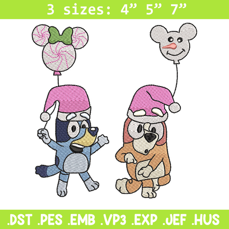 Bluey chrismas embroidery design, Bluey embroidery, Chrismas design, Embroidery file, Embroidery shirt, Digital download.jpg