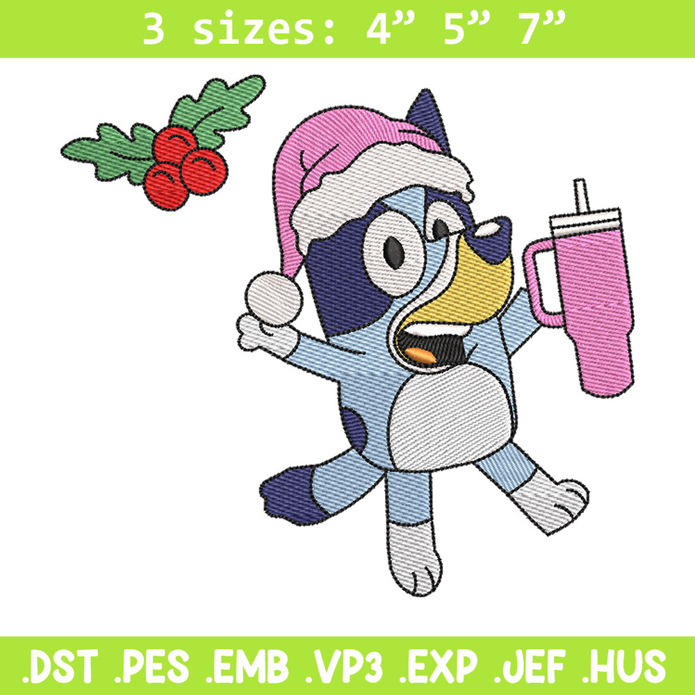 Bluey chrismas embroidery design, Bluey embroidery, Chrismas design, Embroidery file, Embroidery shirt,Digital download.jpg