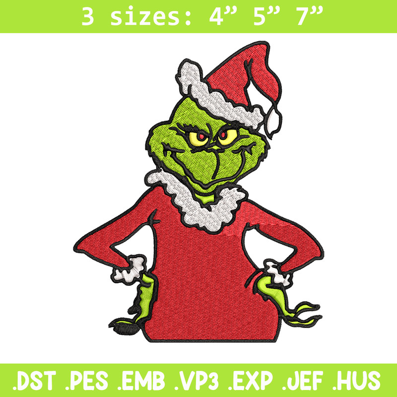 Christmas Grinch Embroidery design, Grinch christmas Embroidery, Embroidery File, Grinch design, Instant download..jpg
