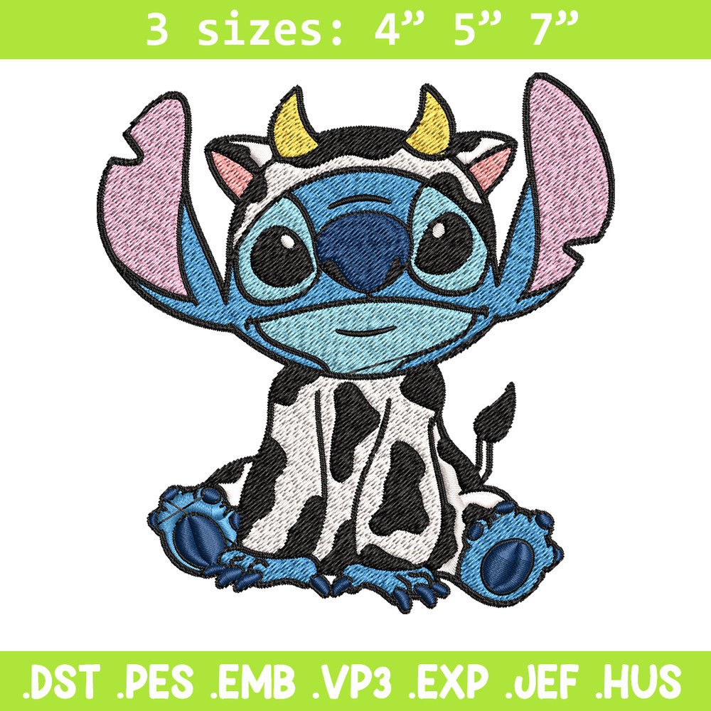 Cow Stitch Embroidery design, Cow Stitch Embroidery, cartoon design, Embroidery File, cartoon shirt, Digital download..jpg