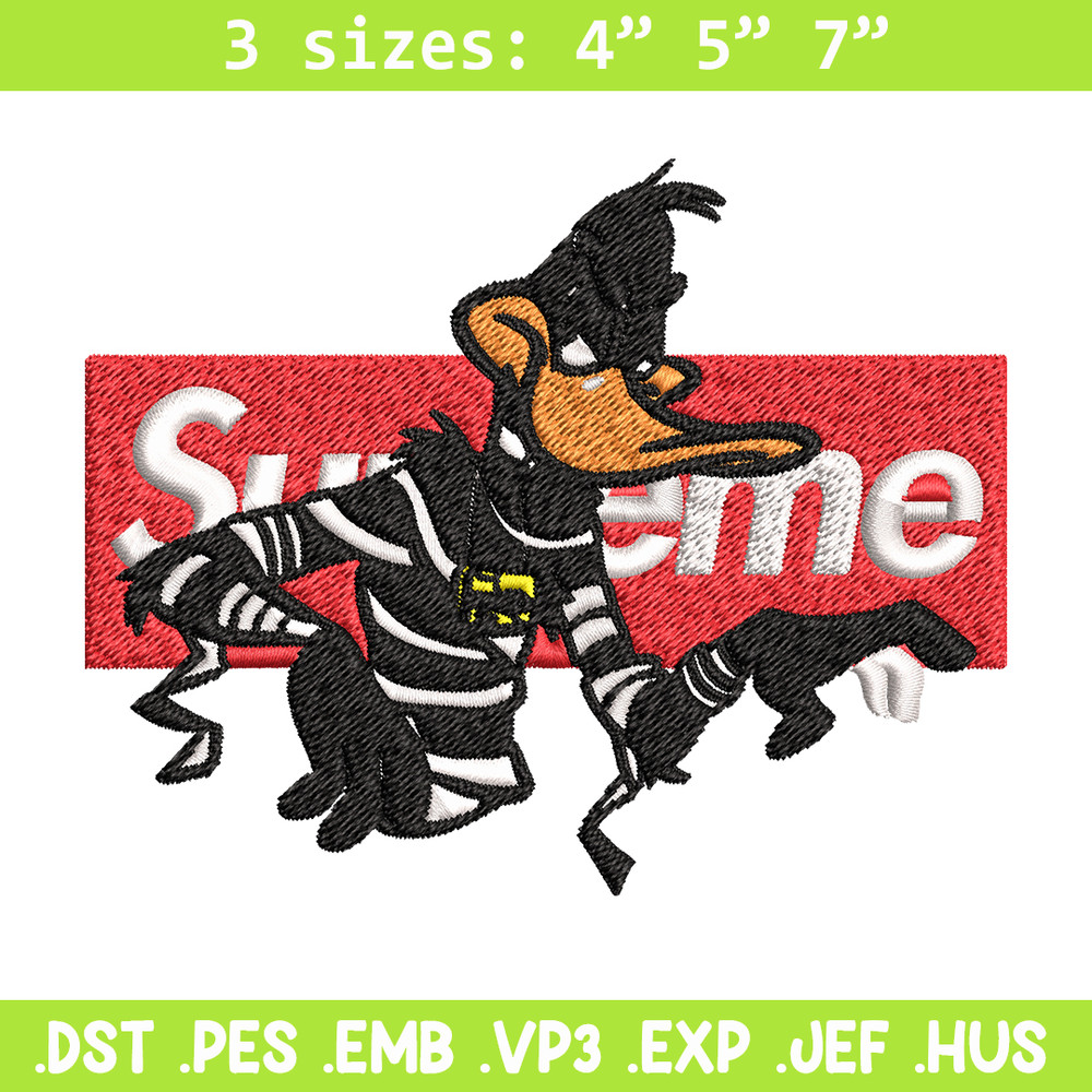 Daffy Duck Supreme Embroidery design, Daffy Duck Embroidery, cartoon design, Embroidery File, Instant download..jpg