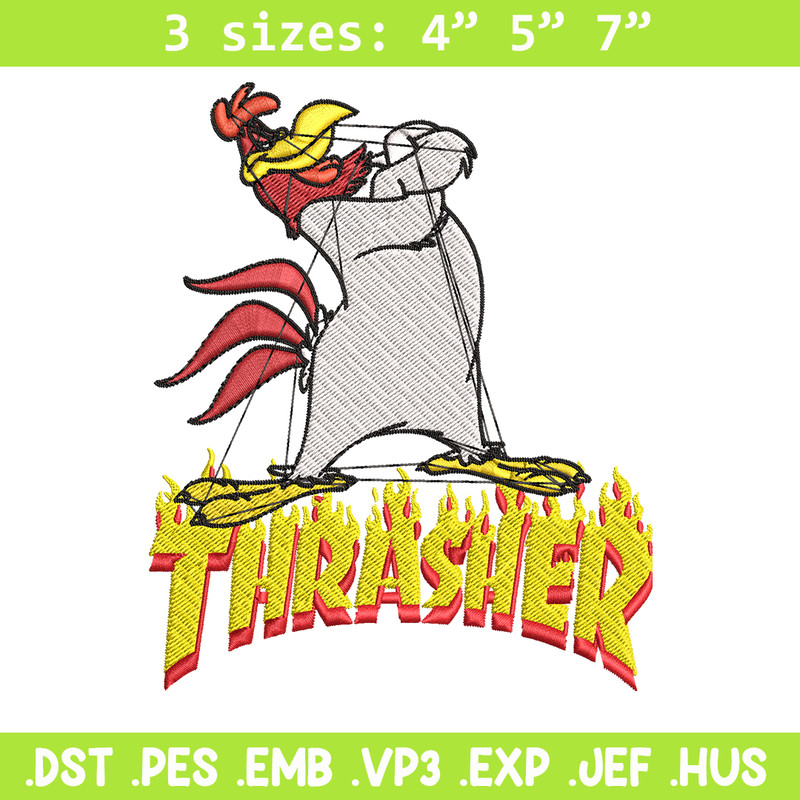 Foghorn Leghorn Thrasher Embroidery design, Foghorn Leghorn Embroidery, logo design, Embroidery File, Instant download..jpg