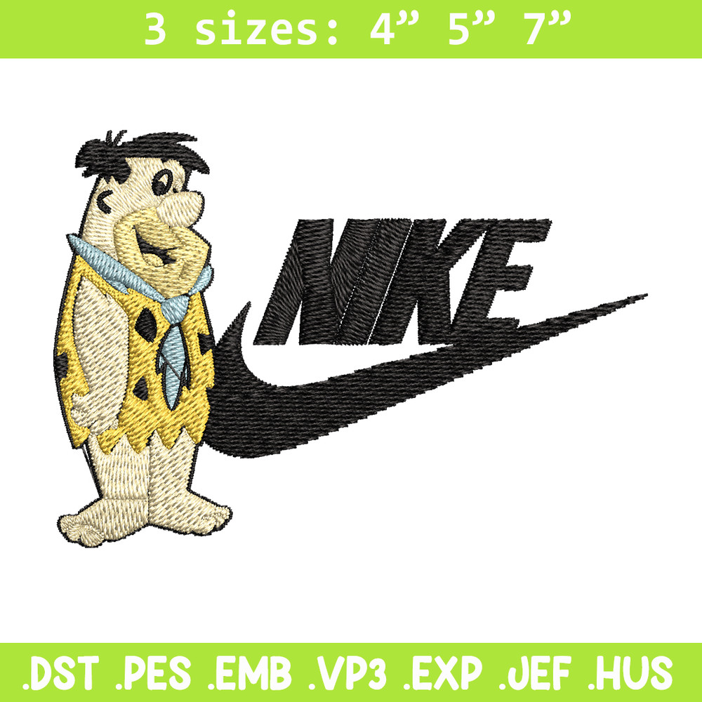 Fred Flintstone Nike Embroidery design, Fred Flintstone Embroidery, Nike design, Embroidery file, Instant download..jpg