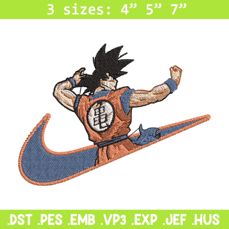 Goku Nike embroidery design, Dragon ball embroidery, Nike design, anime design, anime shirt, Digital download.jpg