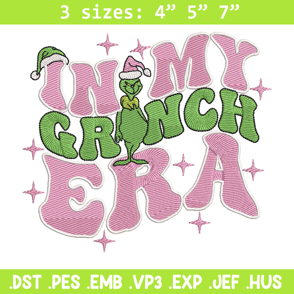 Grinch era embroidery design, Grinch embroidery, Chrismas design, Embroidery shirt, Embroidery file, Digital download..jpg
