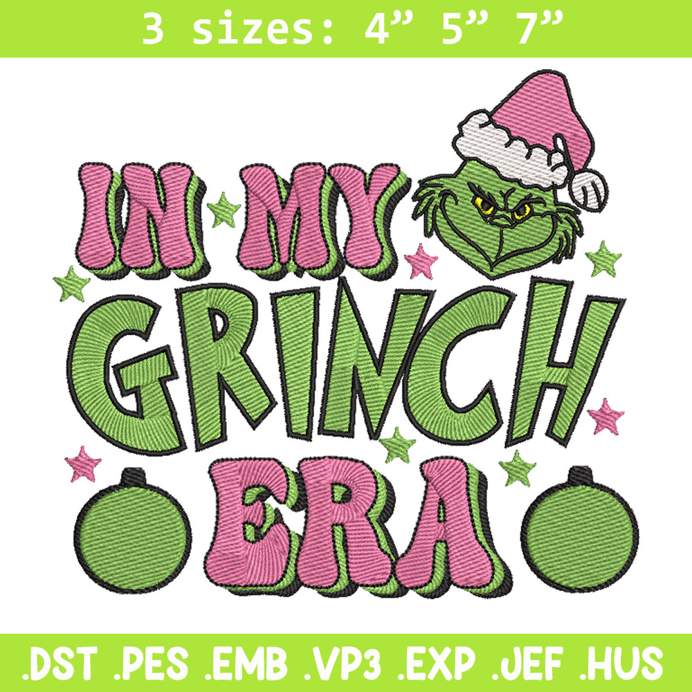 Grinch era embroidery design, Grinch embroidery, Chrismas design,Embroidery shirt, Embroidery file, Digital download.jpg