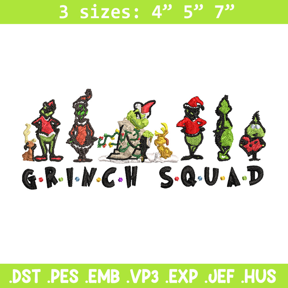 Grinch squad christmas Embroidery design, Grinch Christmas Embroidery, Grinch design, Embroidery File, Digital download.jpg