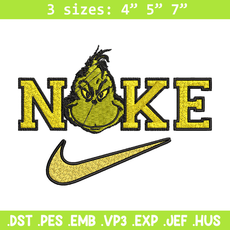 Grinch x nike Embroidery Design, Nike Embroidery, Brand Embroidery, Embroidery File, Logo shirt, Digital download.jpg