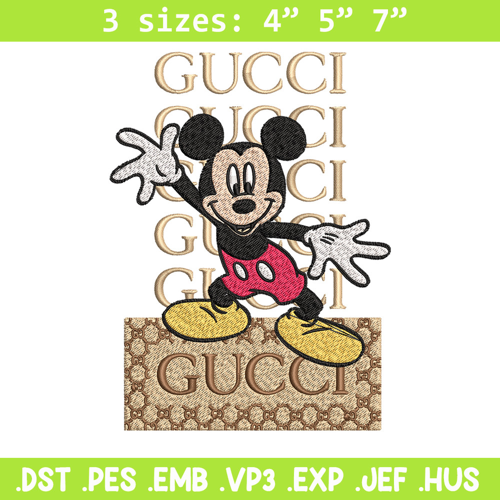 Gucci Mickey Mouse Embroidery design, Gucci Embroidery, Disney design, Embroidery File, cartoon shirt, Digital download..jpg