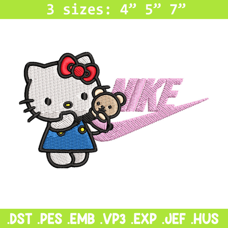 Hello kitty Nike Embroidery design, hello kitty cartoon, Embroidery, Nike design, Embroidery file, Instant download..jpg
