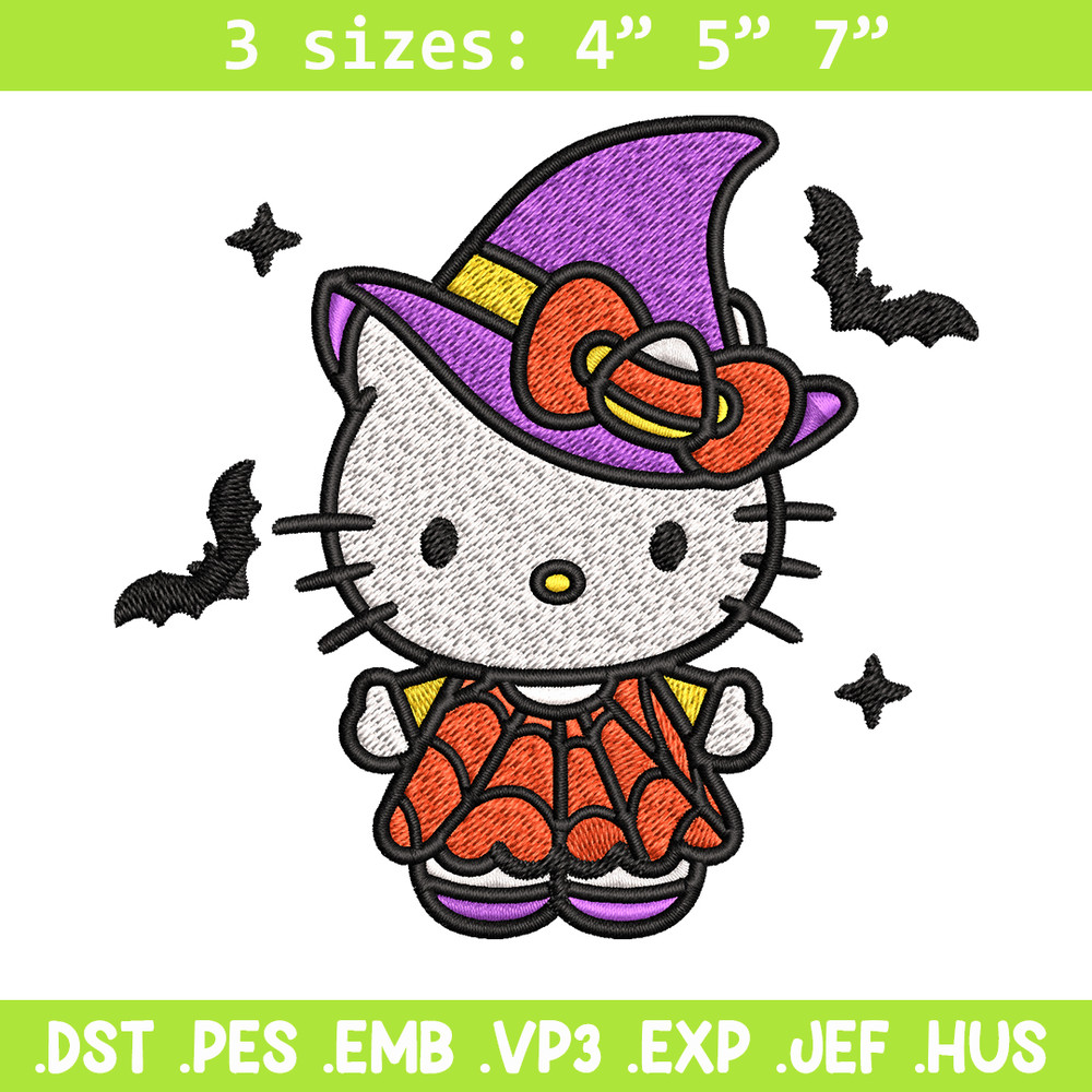 Hello kitty witch Embroidery design, Hello kitty Embroidery, cartoon design, Embroidery File, Digital download.jpg